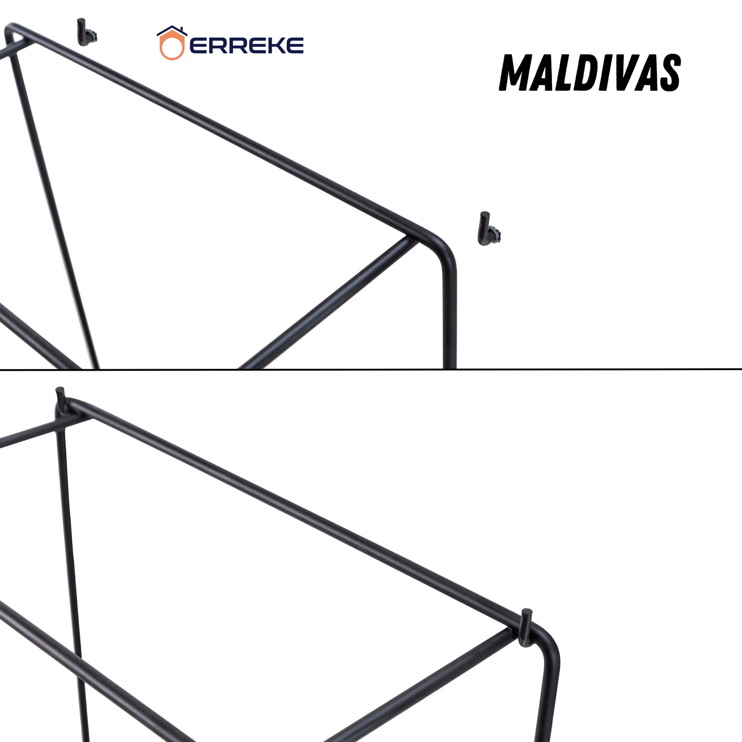 Set of 3 Wall Shelves in Teak Wood and Steel, MALDIVAS, modern and resistant